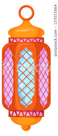 Muslim holiday lamp. Kareem festive lantern icon 137033864