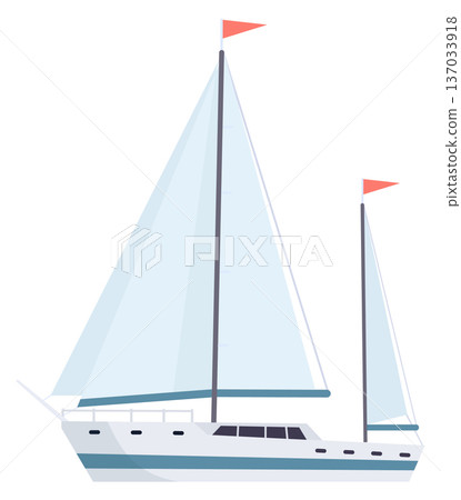 Sailing ship color icon. Regatta race boat 137033918