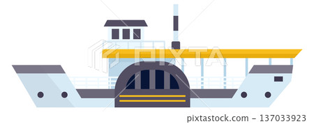 Steamboat icon. Retro marine transport. Cartoon ship 137033923