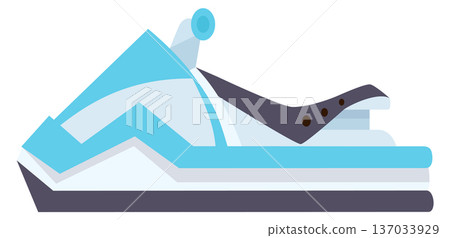 Speedboat cartoon icon. Fast speed motorboat side view Speedboat cartoon icon. Fast speed motorboat side view 137033929