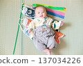 First Children's Day - Carp streamers and babies - Boys celebrating Boys' Day 137034226