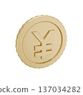 Coin with yen symbol 137034282