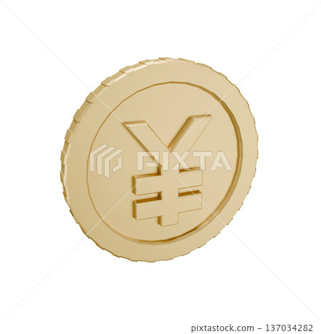 日元符號的硬幣 日元符號的硬幣 137034282