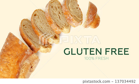 Fresh gluten free bread slices ready Fresh gluten free bread slices ready 137034492
