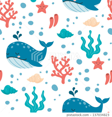 cute underwater pattern cute underwater pattern 137034823