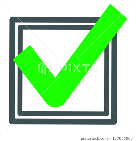 Green double-border checklist simple icon 137035063