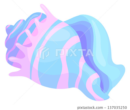 Blue stripe seashell. Beach vacation cartoon icon 137035250