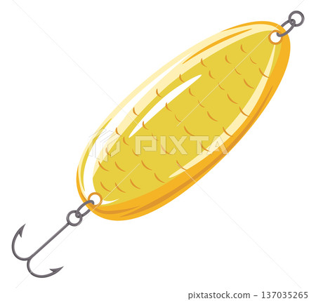 Spinner lure. Professional rod tackle cartoon icon Spinner lure. Professional rod tackle cartoon icon 137035265