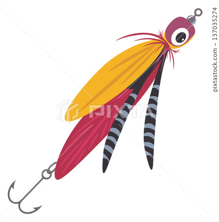 Soft colorful lure. Animal shape tackle icon 137035274