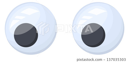 Goggly eyes pair. Doll craft wiggly element 137035303