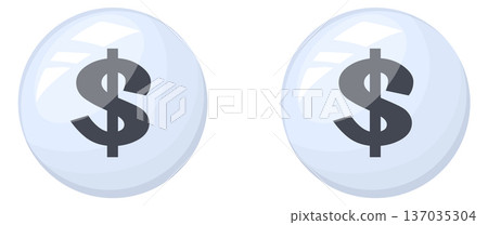 Dollar eyes. Plastic doll eyeballs cartoon icon 137035304