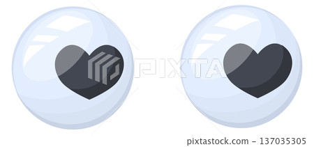 Heart googly eyes. Doll face cartoon element 137035305