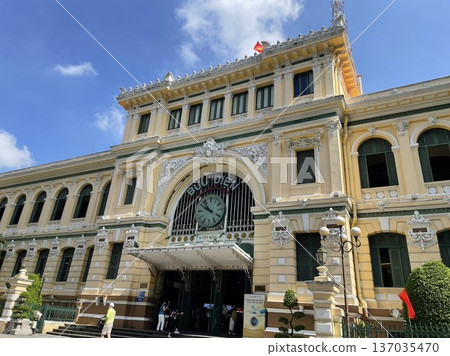 Exterior of the Saigon Central Post Office in Ho Chi Minh City, Vietnam 137035470