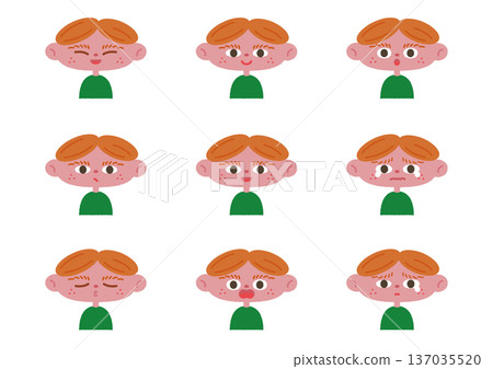 男孩臉部表情套裝（上半身） 137035520
