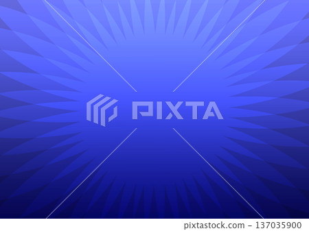 Abstract blue sunburst background with radial gradient and pointed geometric petal shapes. Vibrant vector illustration for modern graphic design, wallpapers, and banners. 137035900