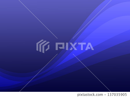 Abstract background featuring elegant flowing curves and wave layers in vibrant shades of blue and navy, creating a dynamic and professional sense of motion and depth. 137035905