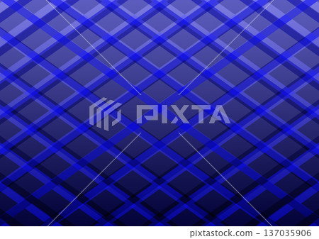 Abstract geometric background with a blue crisscross grid pattern over a dark navy gradient. Modern net texture design for technology, sports, and professional digital backdrops. 137035906