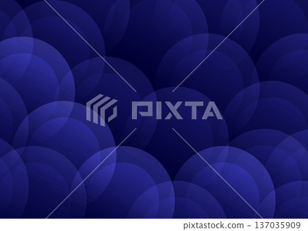 Abstract dark navy blue background with overlapping translucent circles and soft gradients. Elegant geometric pattern for modern corporate presentations and digital wallpapers. 137035909