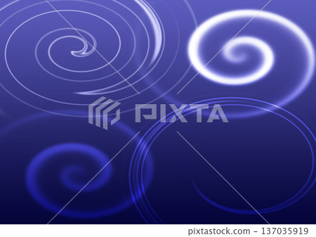 Abstract blue background featuring glowing white and blue spiral twirls. Dynamic vortex circular lines on a navy gradient for creative ripples, energy, or motion concept. Abstract blue background featuring glowing white and blue spiral twirls. Dynamic vortex circular lines on a navy gradient for creative ripples, energy, or motion concept. 137035919