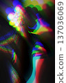 Woman silhouette with vibrant glitch effect and abstract colors 137036069