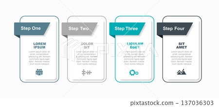 Infographic with icons, headings, and text blocks, design for business, presentation, or data visualization. Vector illustration. Infographic with icons, headings, and text blocks, design for business, presentation, or data visualization. Vector illustration. 137036303