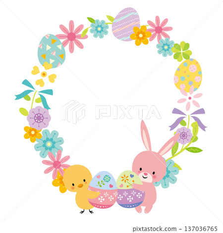 cute easter frame cute easter frame 137036765