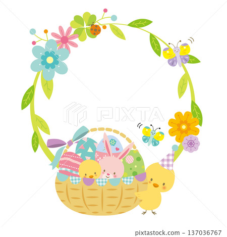 cute easter frame cute easter frame 137036767