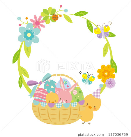 cute easter frame 137036769