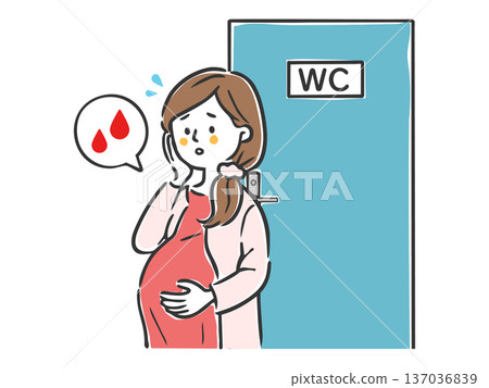 懷孕期間不規則出血 孕婦 向量 137036839