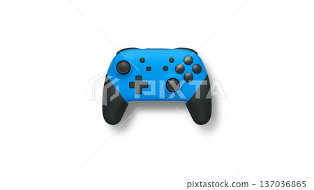 Wireless gaming controller flying in air isolated on white background, symbolizing gaming technology concept 137036865