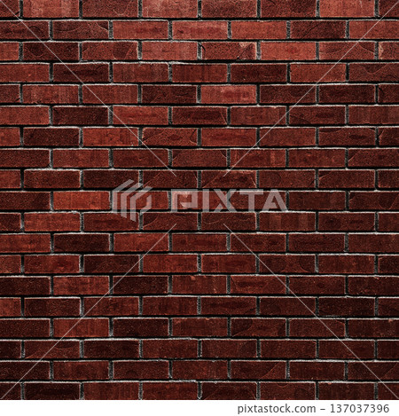 A square background image of a dark brown brick-style house exterior 137037396
