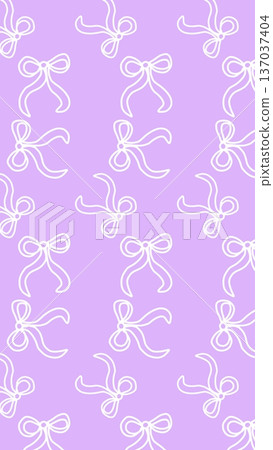 Purple Background with White Bow Pattern Purple Background with White Bow Pattern 137037404