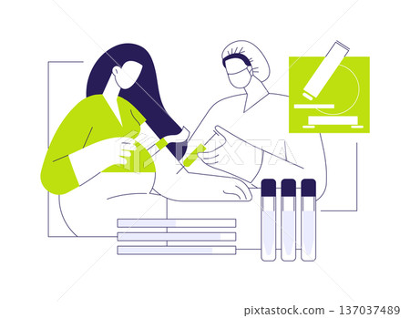 Blood pregnancy test abstract concept vector illustration. 137037489