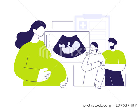 Surrogate mother abstract concept vector illustration. 137037497