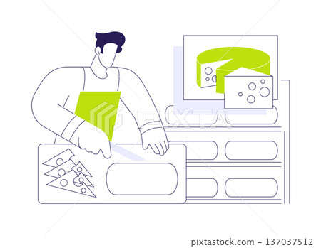 Cheese production abstract concept vector illustration. Cheese production abstract concept vector illustration. 137037512