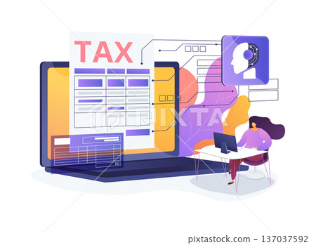 Automated Tax Filing Tool abstract concept vector illustration. 137037592