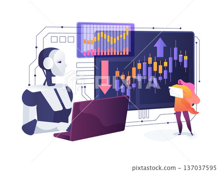 AI Stock Trading Bot abstract concept vector illustration. AI Stock Trading Bot abstract concept vector illustration. 137037595