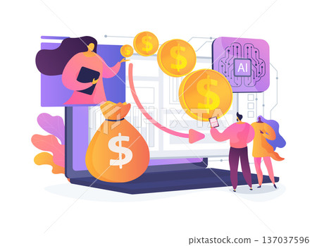 Peer-to-Peer Lending Platform abstract concept vector illustration. 137037596