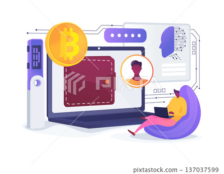 Crypto Wallet Security abstract concept vector illustration. Crypto Wallet Security abstract concept vector illustration. 137037599