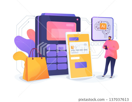 Smart Wallet App abstract concept vector illustration. 137037613