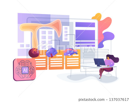 AI Customer Behavior Heatmap abstract concept vector illustration. 137037617