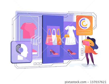 AI-Powered Retail Analytics abstract concept vector illustration. 137037621