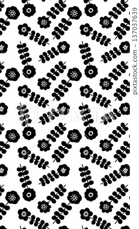 Scandinavian-style background illustration, botanical background image, monochrome Scandinavian-style background illustration, botanical background image, monochrome 137037639