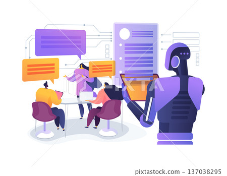AI Meeting Summarizer abstract concept vector illustration. AI Meeting Summarizer abstract concept vector illustration. 137038295