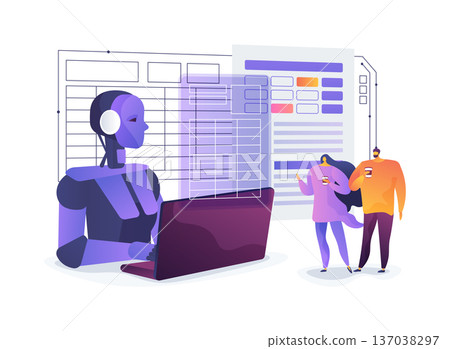 Robotic Process Automation abstract concept vector illustration. Robotic Process Automation abstract concept vector illustration. 137038297
