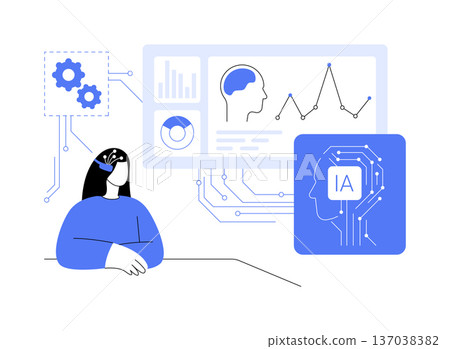 Wearable EEG Devices for Mental Health Monitoring abstract concept vector illustration. 137038382