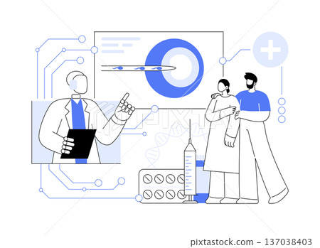 AI-Assisted Fertility Treatments abstract concept vector illustration. AI-Assisted Fertility Treatments abstract concept vector illustration. 137038403