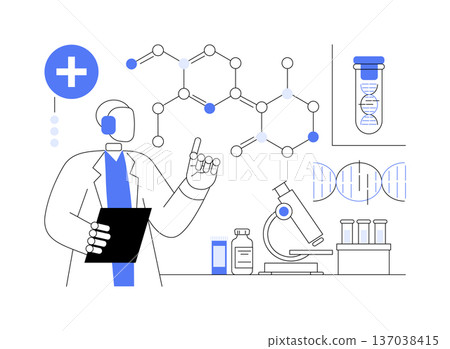 AI-Driven Drug Discovery abstract concept vector illustration. AI-Driven Drug Discovery abstract concept vector illustration. 137038415