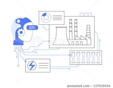 AI Energy Efficiency Solutions abstract concept vector illustration. AI Energy Efficiency Solutions abstract concept vector illustration. 137038438