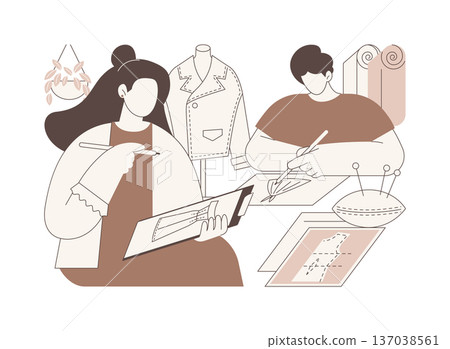 Tailoring isolated cartoon vector illustrations. Tailoring isolated cartoon vector illustrations. 137038561